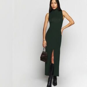 HYFVE NEW Dark Green Sleeveless Knit  Dress